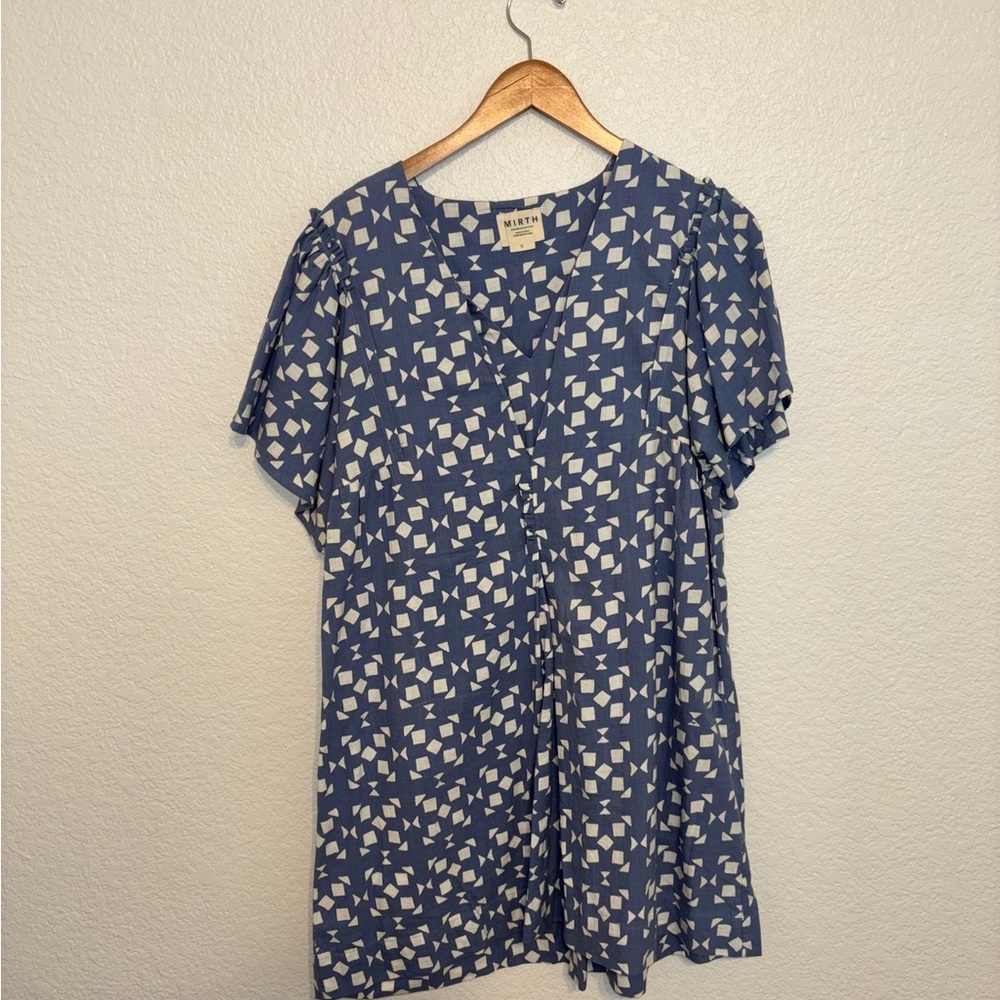 Maeve Blue Geometric Print Dress